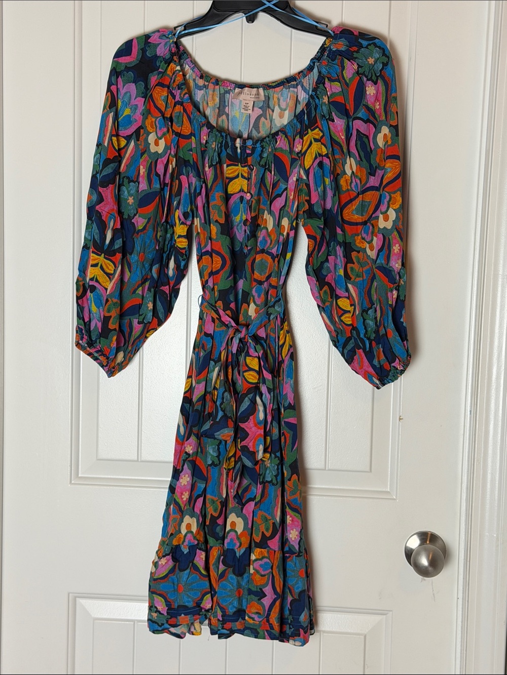 Philosophy Multi-Color Floral Long Sleeve Peasant Dress